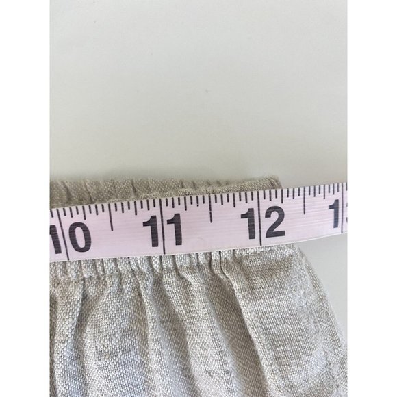 B Hadikusumo M Linen Pull on Pant Wide Leg Beige Elastic Waist Lagenlook - Picture 8 of 9
